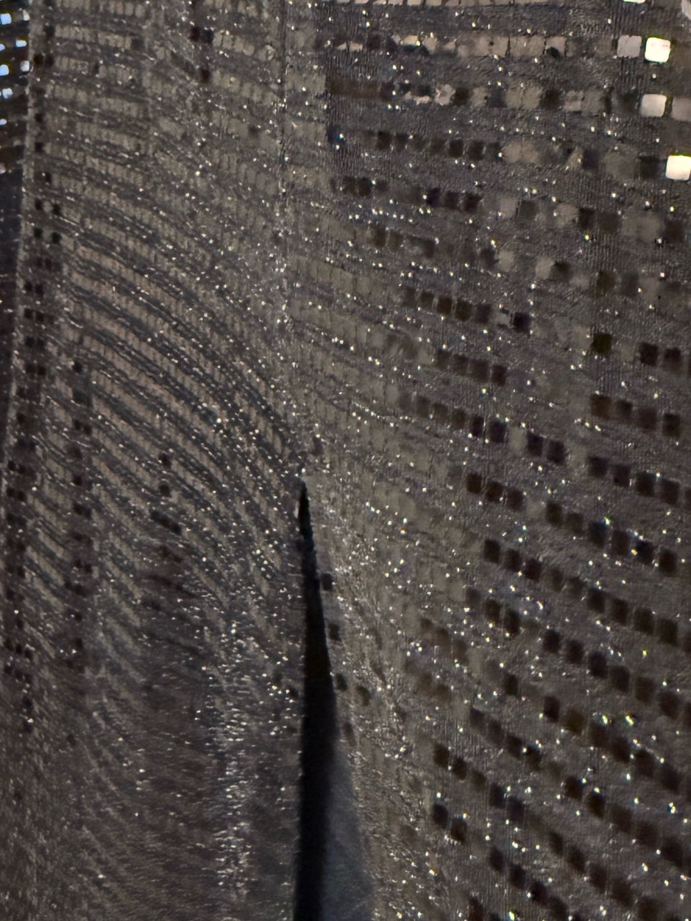 NWT Black Sequin Halter Maxi Skirt with Sleek Shine - Picture 5 of 12